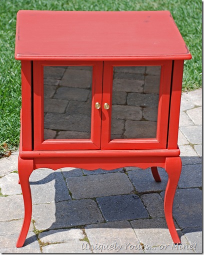 coral painted side table