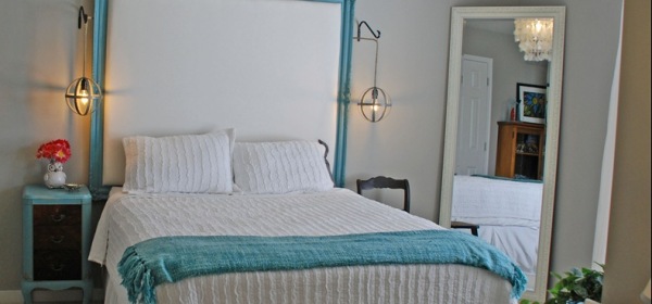 blue and gray bedroom makeover