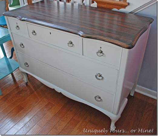Stonington gray painted vintage chest of drawers